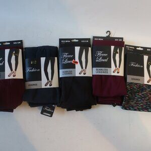 NWT Womens 5PC Gold Medal Assorted Colors Fleece Lined Seamless Leggings S/M